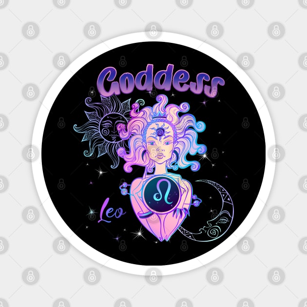 Zodiac Leo Goddess Queen Horoscope Magnet by The Little Store Of Magic